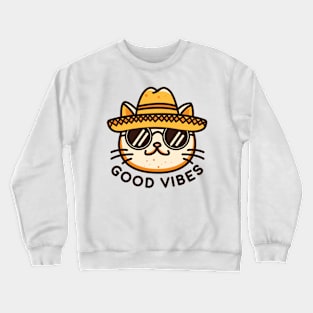 Good Vibes  Cat Crewneck Sweatshirt